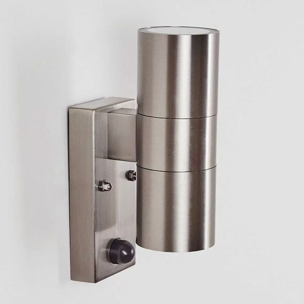hofstein Lampes Extérieures Avec Detecteur>Applique Murale D'Exterieur Bessiebelle Acier Inoxydable, 2 Lumieres, Detecteur De Mouvement