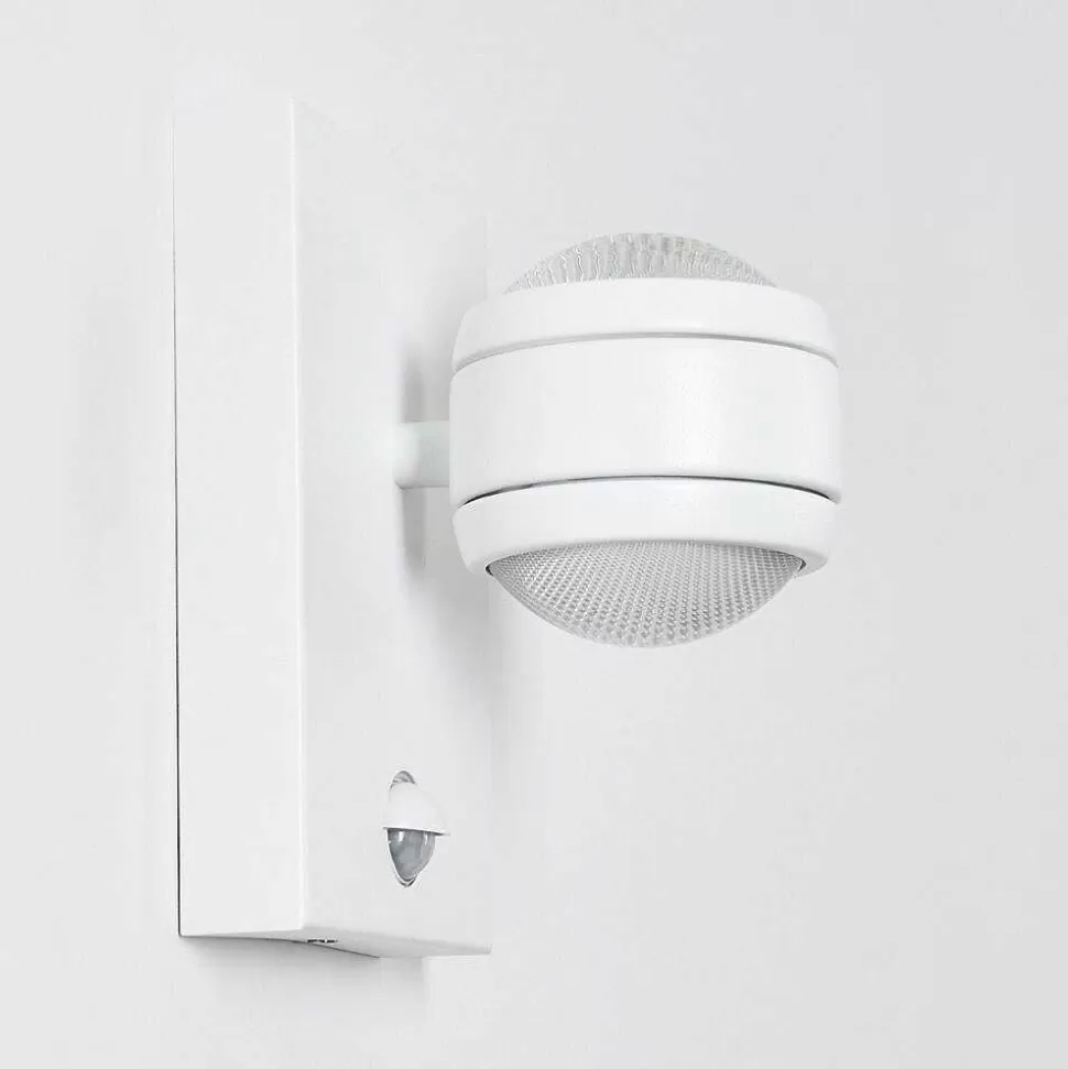 hofstein Appliques Extérieures>Applique Murale D'Exterieur Borlo Led Blanc, 2 Lumieres, Detecteur De Mouvement