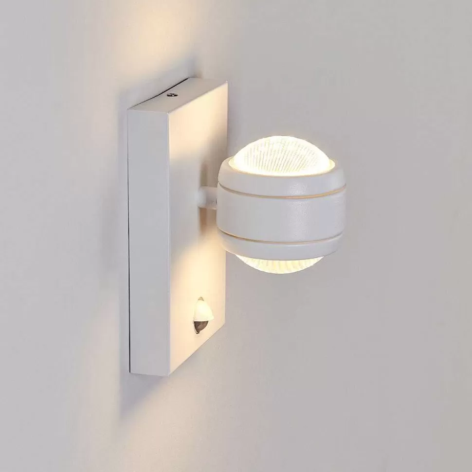hofstein Appliques Extérieures>Applique Murale D'Exterieur Borlo Led Blanc, 2 Lumieres, Detecteur De Mouvement