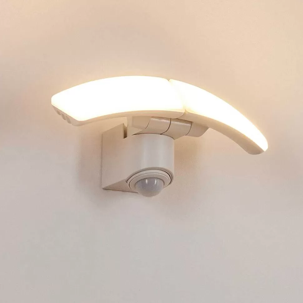 hofstein Lampes Extérieures Avec Detecteur>Applique Murale D'Exterieur Carnetin Led Blanc, 2 Lumieres, Detecteur De Mouvement