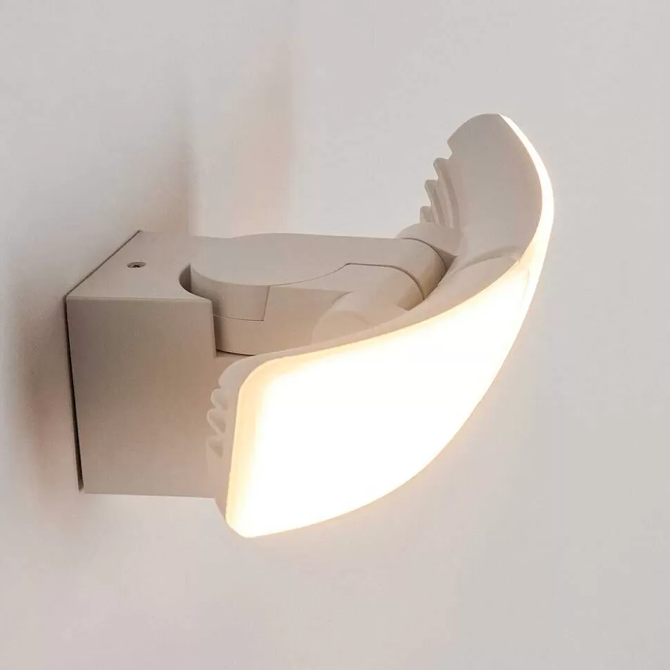 hofstein Lampes Extérieures Avec Detecteur>Applique Murale D'Exterieur Carnetin Led Blanc, 2 Lumieres, Detecteur De Mouvement