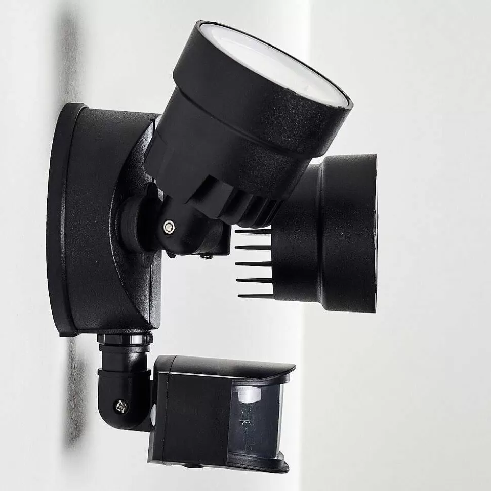 hofstein Lampes Extérieures Avec Detecteur>Applique Murale D'Exterieur Emmerlev Led Noir, 2 Lumieres, Detecteur De Mouvement