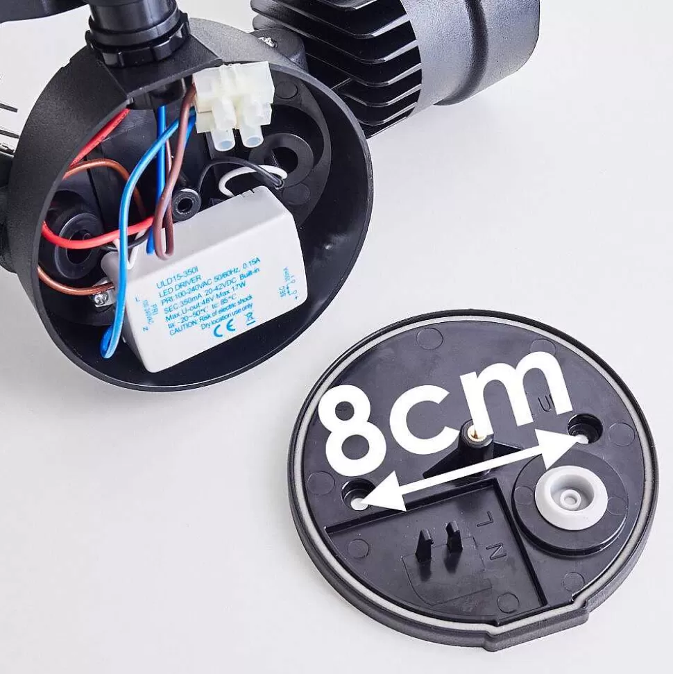 hofstein Lampes Extérieures Avec Detecteur>Applique Murale D'Exterieur Emmerlev Led Noir, 2 Lumieres, Detecteur De Mouvement