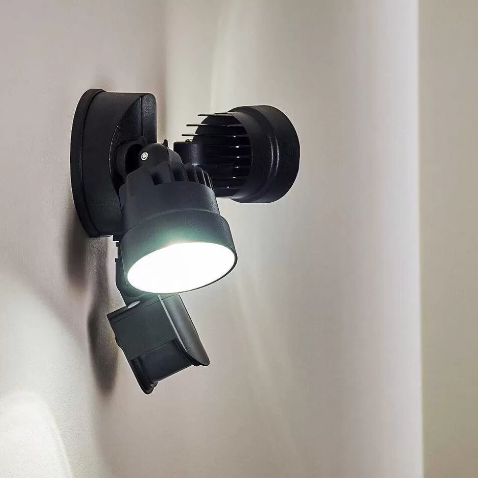 hofstein Lampes Extérieures Avec Detecteur>Applique Murale D'Exterieur Emmerlev Led Noir, 2 Lumieres, Detecteur De Mouvement