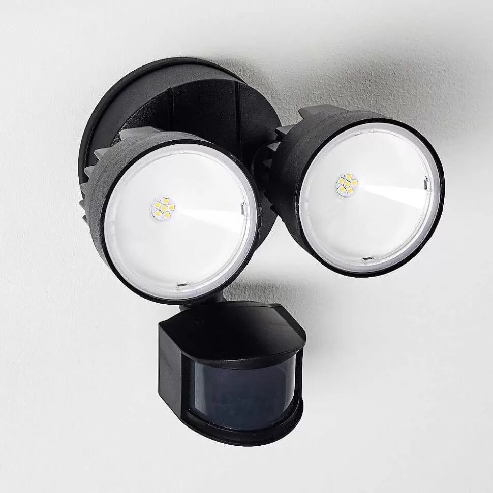 hofstein Lampes Extérieures Avec Detecteur>Applique Murale D'Exterieur Emmerlev Led Noir, 2 Lumieres, Detecteur De Mouvement