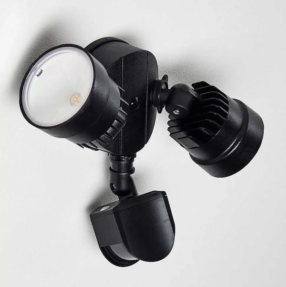 hofstein Lampes Extérieures Avec Detecteur>Applique Murale D'Exterieur Emmerlev Led Noir, 2 Lumieres, Detecteur De Mouvement