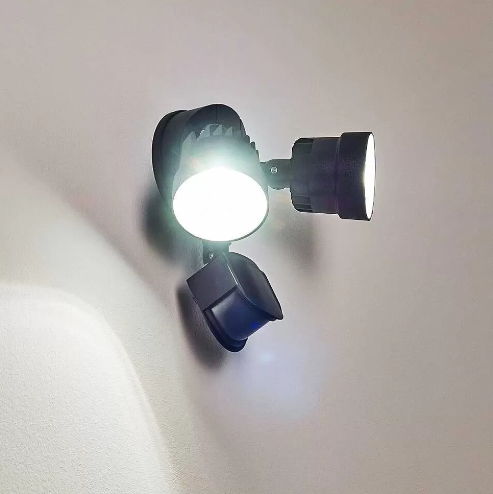 hofstein Lampes Extérieures Avec Detecteur>Applique Murale D'Exterieur Emmerlev Led Noir, 2 Lumieres, Detecteur De Mouvement