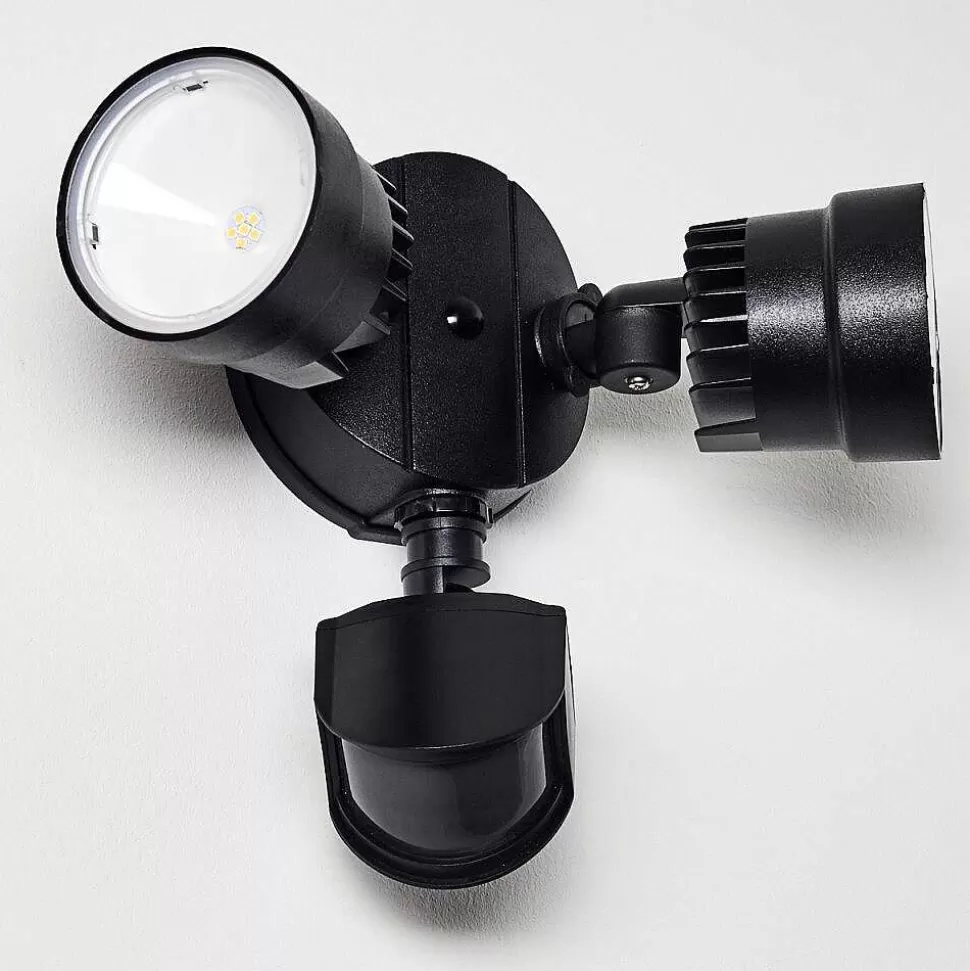 hofstein Lampes Extérieures Avec Detecteur>Applique Murale D'Exterieur Emmerlev Led Noir, 2 Lumieres, Detecteur De Mouvement