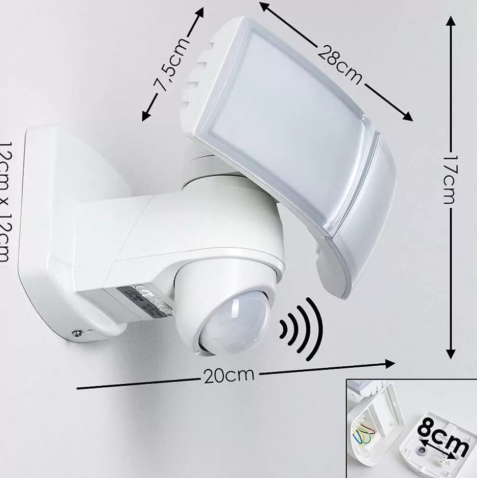 hofstein Lampes Extérieures Avec Detecteur>Applique Murale D'Exterieur Foroyar Led Blanc, 2 Lumieres, Detecteur De Mouvement