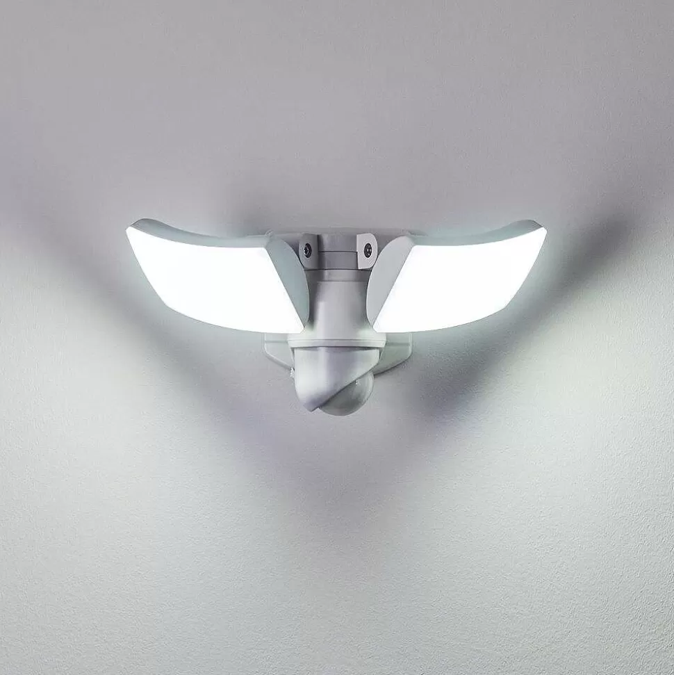 hofstein Lampes Extérieures Avec Detecteur>Applique Murale D'Exterieur Foroyar Led Blanc, 2 Lumieres, Detecteur De Mouvement