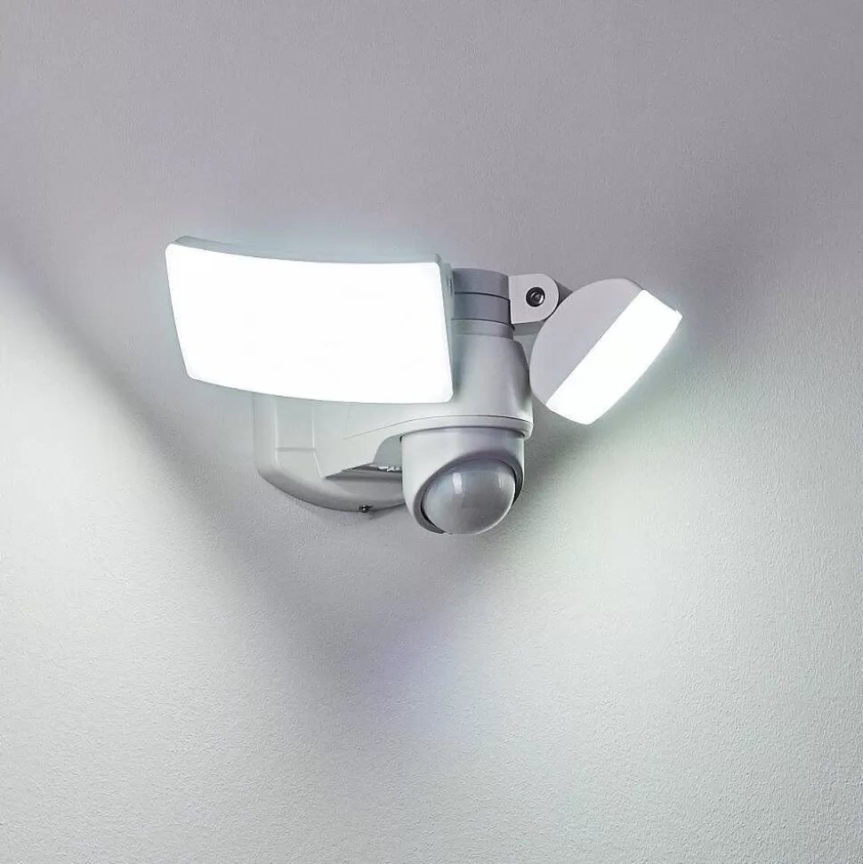 hofstein Lampes Extérieures Avec Detecteur>Applique Murale D'Exterieur Foroyar Led Blanc, 2 Lumieres, Detecteur De Mouvement