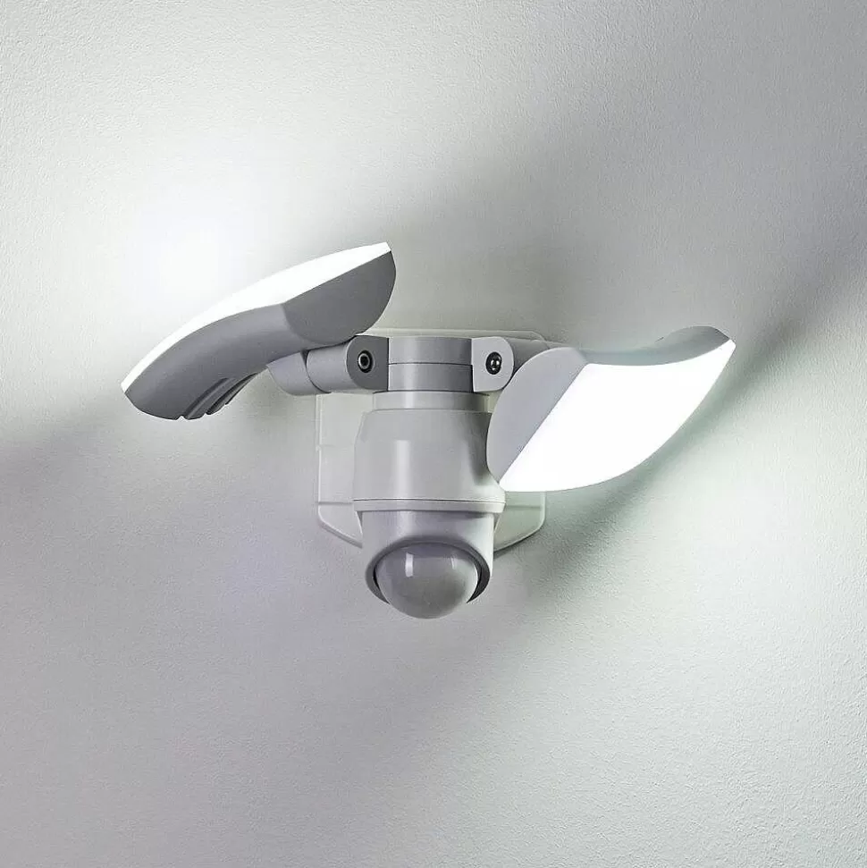 hofstein Lampes Extérieures Avec Detecteur>Applique Murale D'Exterieur Foroyar Led Blanc, 2 Lumieres, Detecteur De Mouvement
