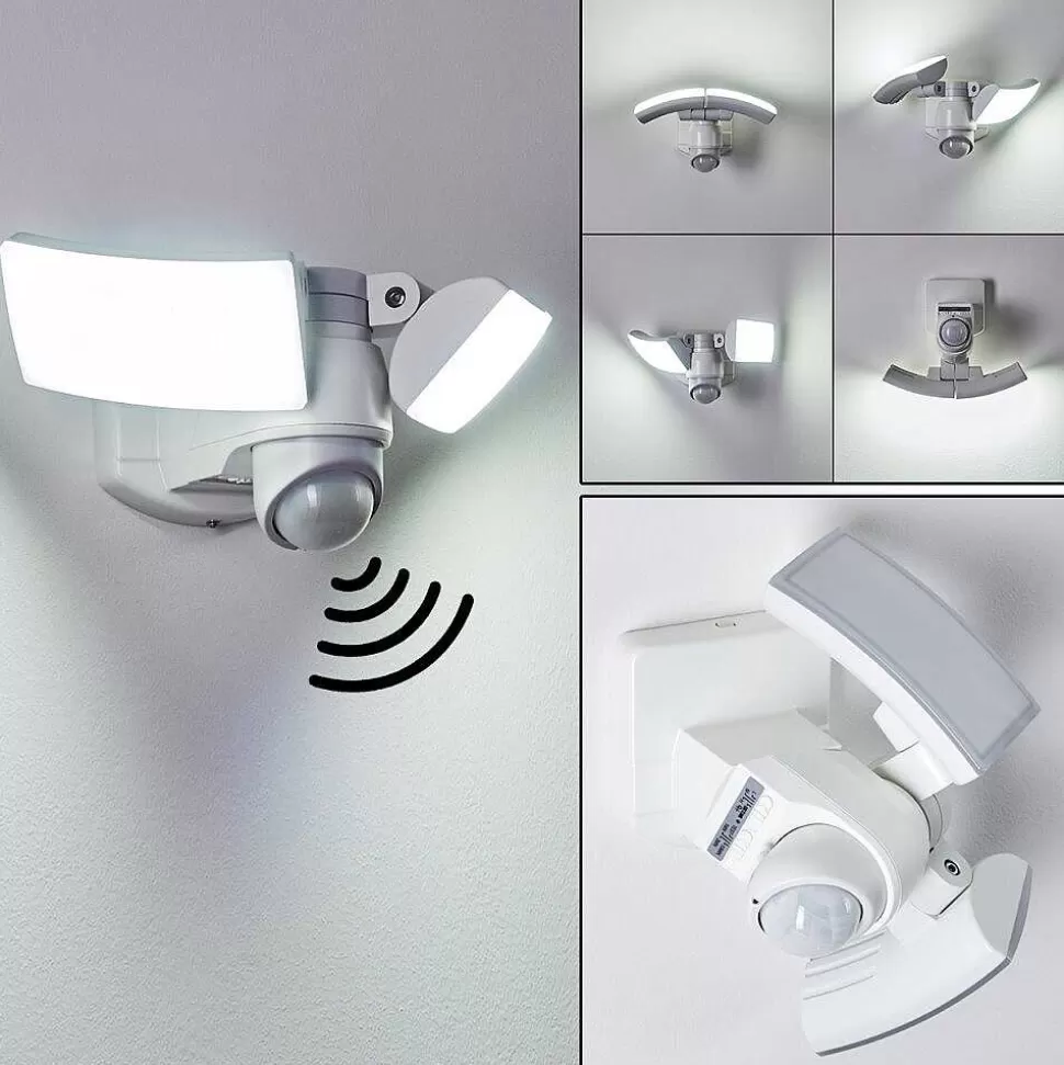 hofstein Lampes Extérieures Avec Detecteur>Applique Murale D'Exterieur Foroyar Led Blanc, 2 Lumieres, Detecteur De Mouvement