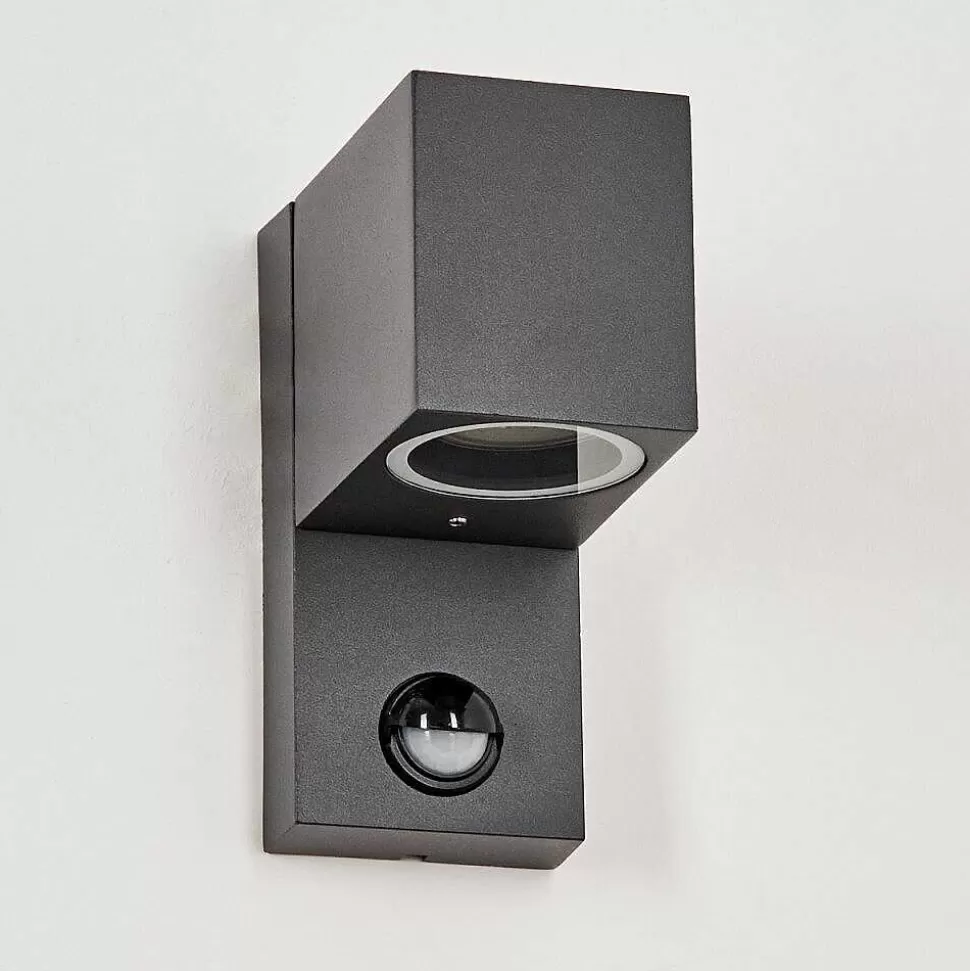 hofstein Lampes Extérieures Avec Detecteur>Applique Murale D'Exterieur Kingstown Anthracite, Transparent, 1 Lumiere, Detecteur De Mouvement