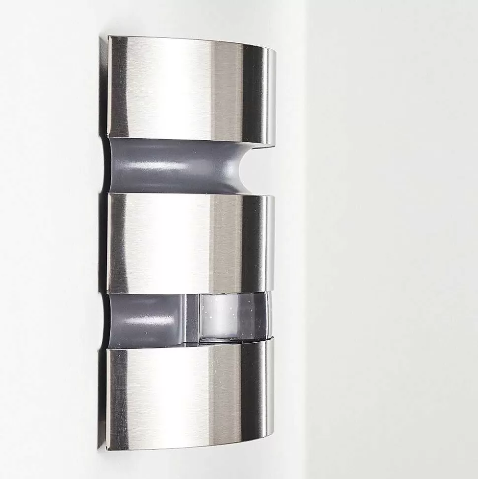 hofstein Lampes Extérieures Avec Detecteur>Applique Murale D'Exterieur Kolding Led Acier Inoxydable, Noir, 1 Lumiere, Detecteur De Mouvement