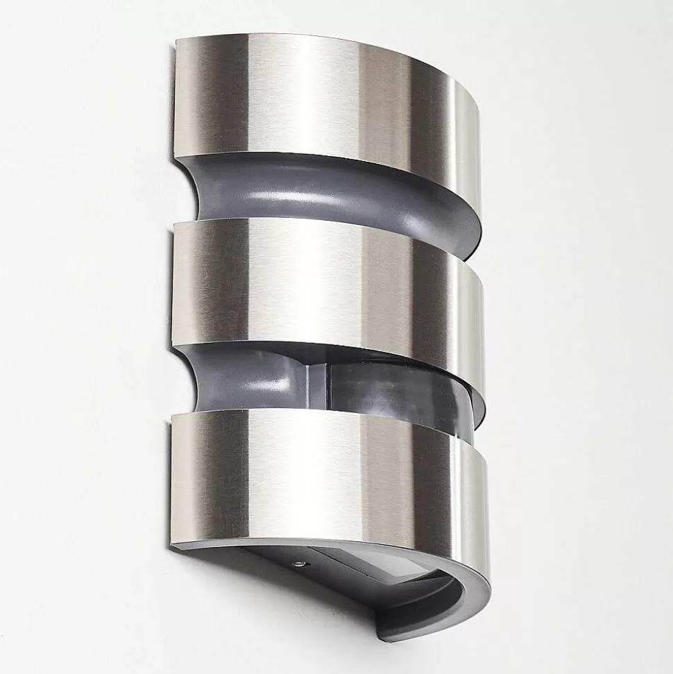 hofstein Lampes Extérieures Avec Detecteur>Applique Murale D'Exterieur Kolding Led Acier Inoxydable, Noir, 1 Lumiere, Detecteur De Mouvement
