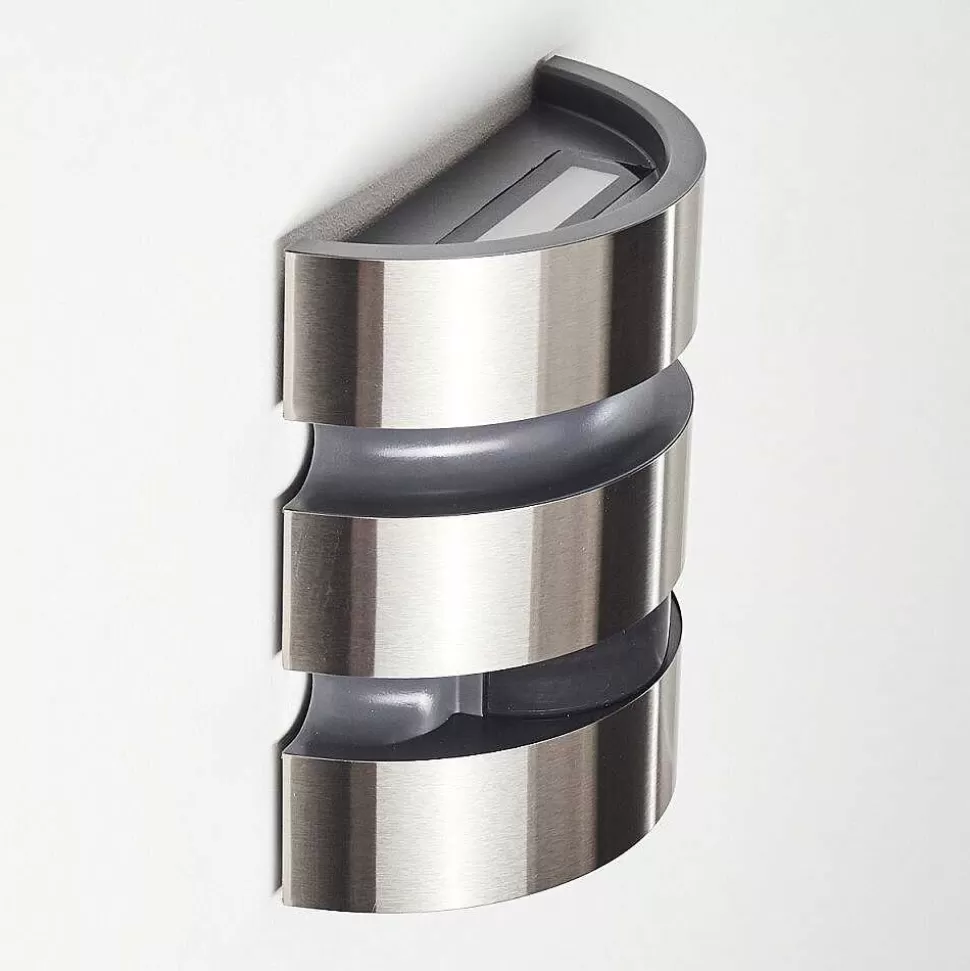 hofstein Lampes Extérieures Avec Detecteur>Applique Murale D'Exterieur Kolding Led Acier Inoxydable, Noir, 1 Lumiere, Detecteur De Mouvement