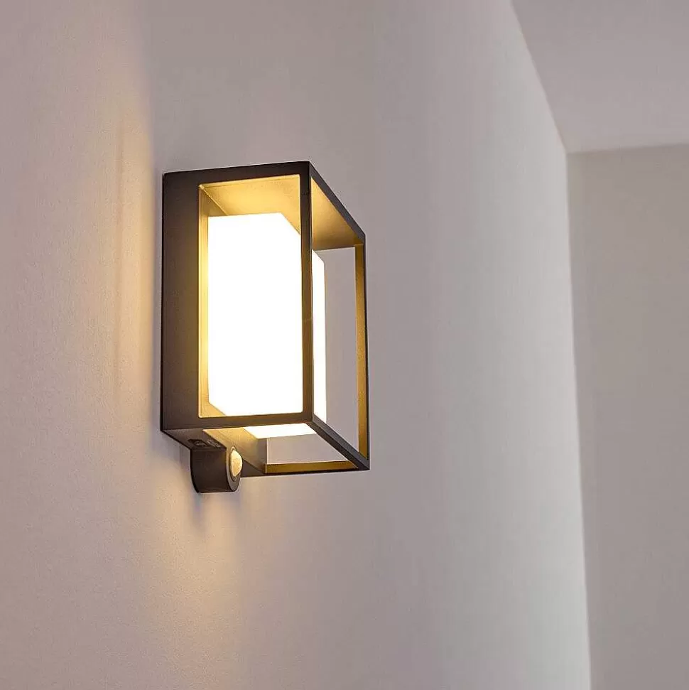 hofstein Lampes Extérieures Avec Detecteur>Applique Murale D'Exterieur Lansing Led Anthracite, 1 Lumiere, Detecteur De Mouvement