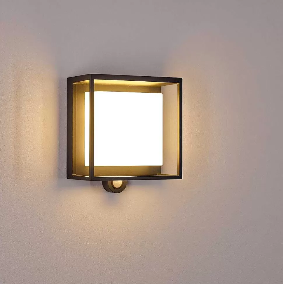 hofstein Lampes Extérieures Avec Detecteur>Applique Murale D'Exterieur Lansing Led Anthracite, 1 Lumiere, Detecteur De Mouvement