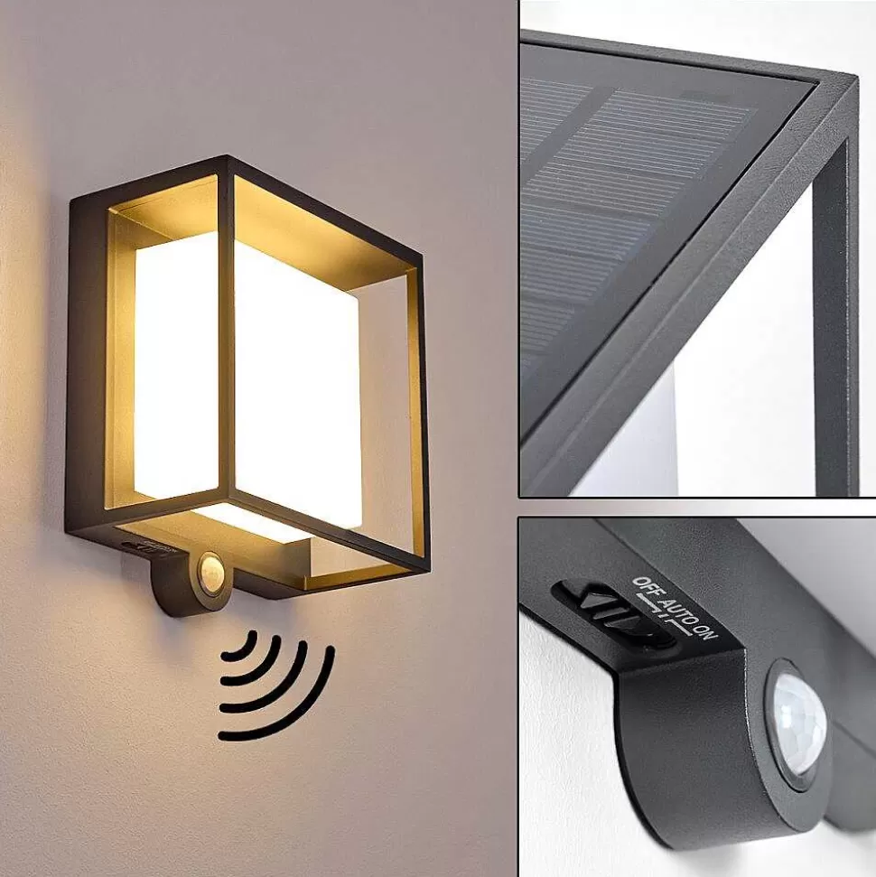 hofstein Lampes Extérieures Avec Detecteur>Applique Murale D'Exterieur Lansing Led Anthracite, 1 Lumiere, Detecteur De Mouvement