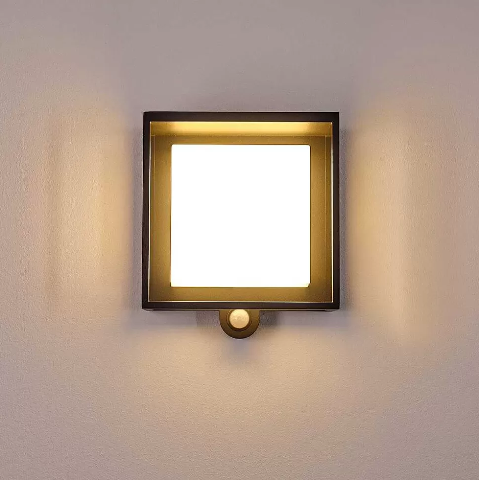 hofstein Lampes Extérieures Avec Detecteur>Applique Murale D'Exterieur Lansing Led Anthracite, 1 Lumiere, Detecteur De Mouvement