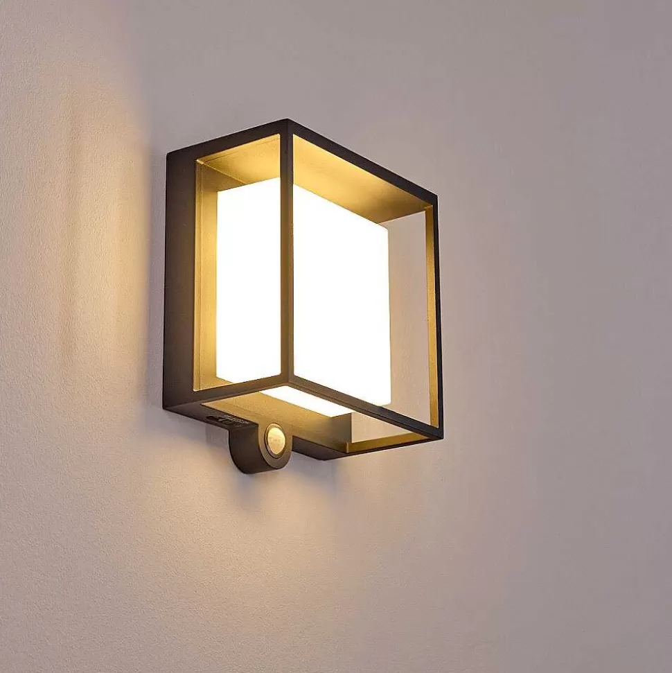 hofstein Lampes Extérieures Avec Detecteur>Applique Murale D'Exterieur Lansing Led Anthracite, 1 Lumiere, Detecteur De Mouvement
