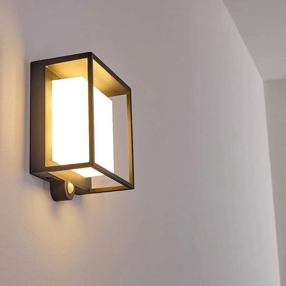 hofstein Lampes Extérieures Avec Detecteur>Applique Murale D'Exterieur Lansing Led Anthracite, 1 Lumiere, Detecteur De Mouvement