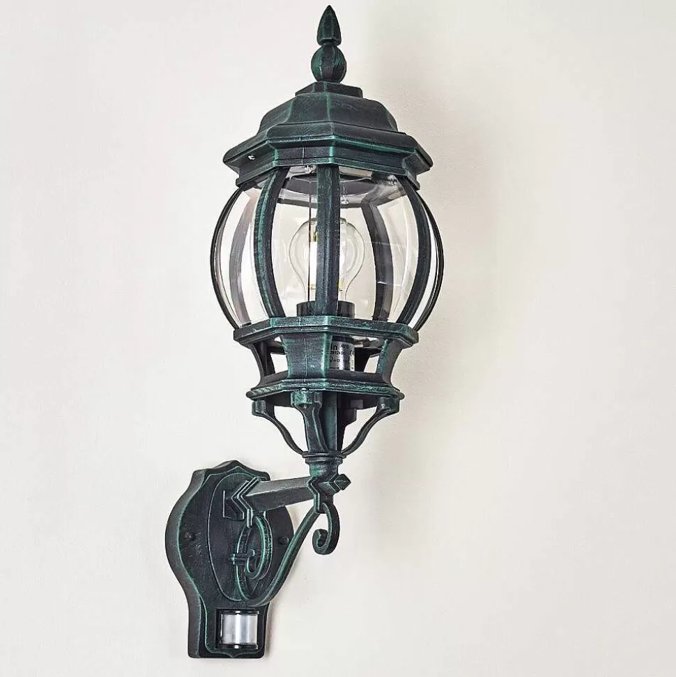 hofstein Appliques Extérieures>Applique Murale D'Exterieur Lentua Vert, Noir, 1 Lumiere, Detecteur De Mouvement