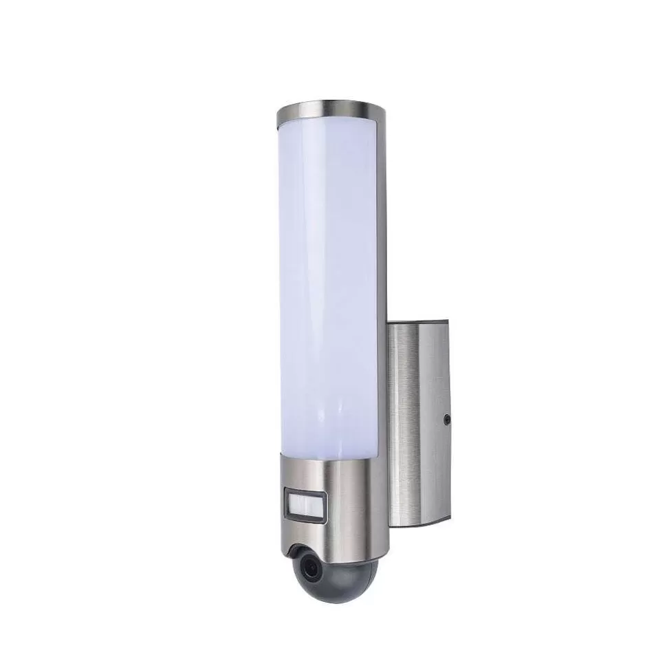 Luminaires Lutec Luminaires Extérieurs Connectes>Applique Murale D'Exterieur Lutec Elara Led Acier Inoxydable, 1 Lumiere, Detecteur De Mouvement