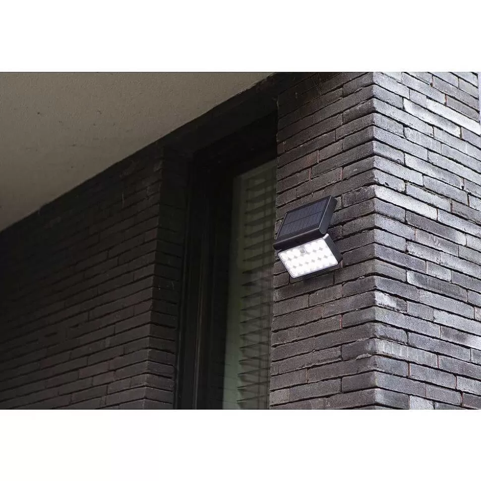 Luminaires Lutec Luminaires Extérieurs Connectes>Applique Murale D'Exterieur Lutec Tuda Led Noir, 1 Lumiere, Detecteur De Mouvement
