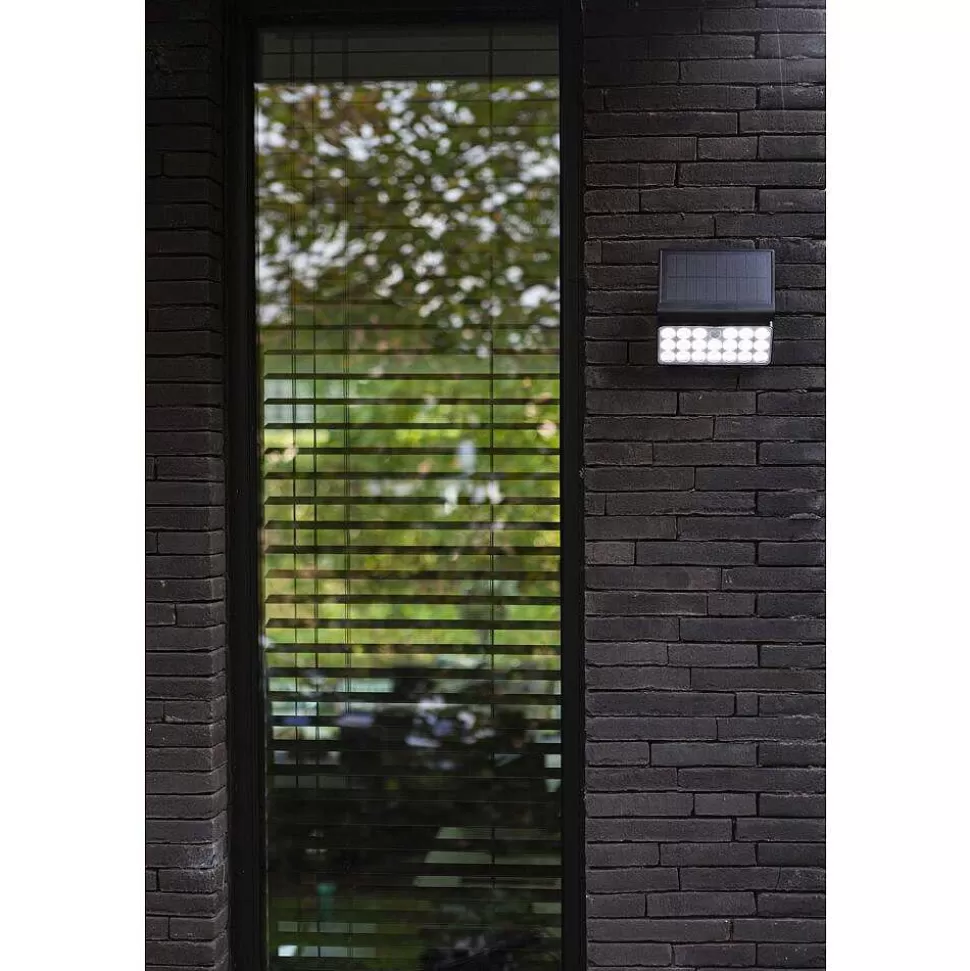 Luminaires Lutec Luminaires Extérieurs Connectes>Applique Murale D'Exterieur Lutec Tuda Led Noir, 1 Lumiere, Detecteur De Mouvement