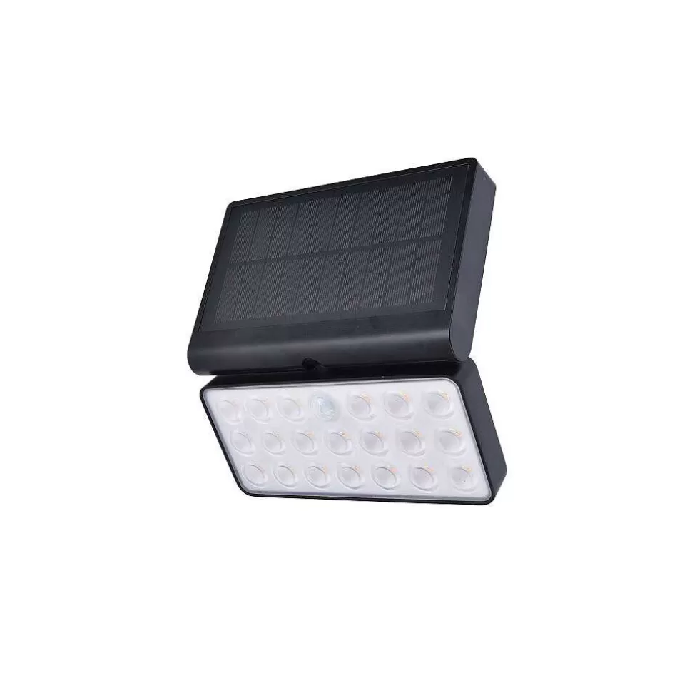 Luminaires Lutec Luminaires Extérieurs Connectes>Applique Murale D'Exterieur Lutec Tuda Led Noir, 1 Lumiere, Detecteur De Mouvement