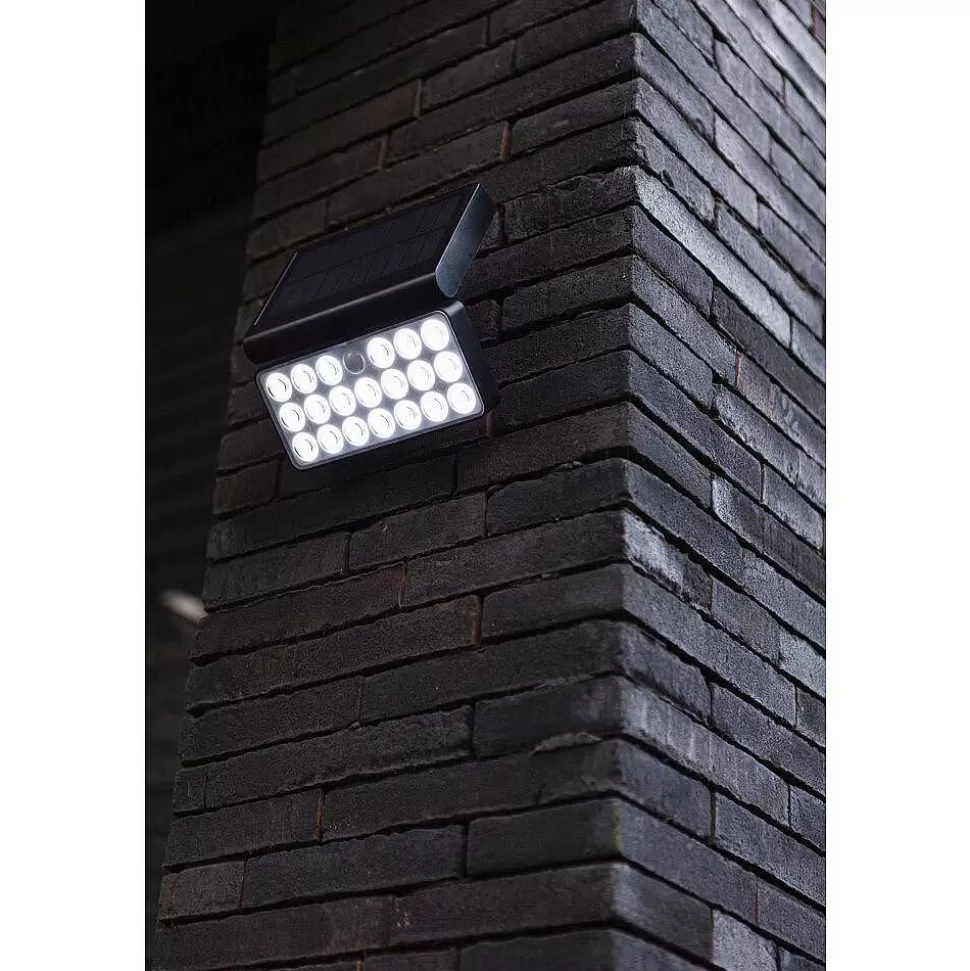 Luminaires Lutec Luminaires Extérieurs Connectes>Applique Murale D'Exterieur Lutec Tuda Led Noir, 1 Lumiere, Detecteur De Mouvement