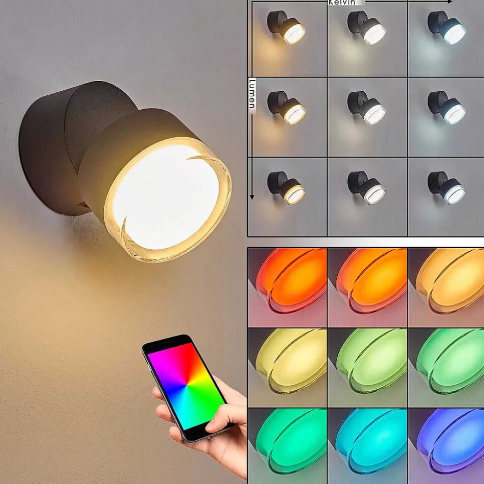hofstein Luminaires Extérieurs Connectes>Applique Murale D'Exterieur Papagayos Led Anthracite, 1 Lumiere, Changeur De Couleurs