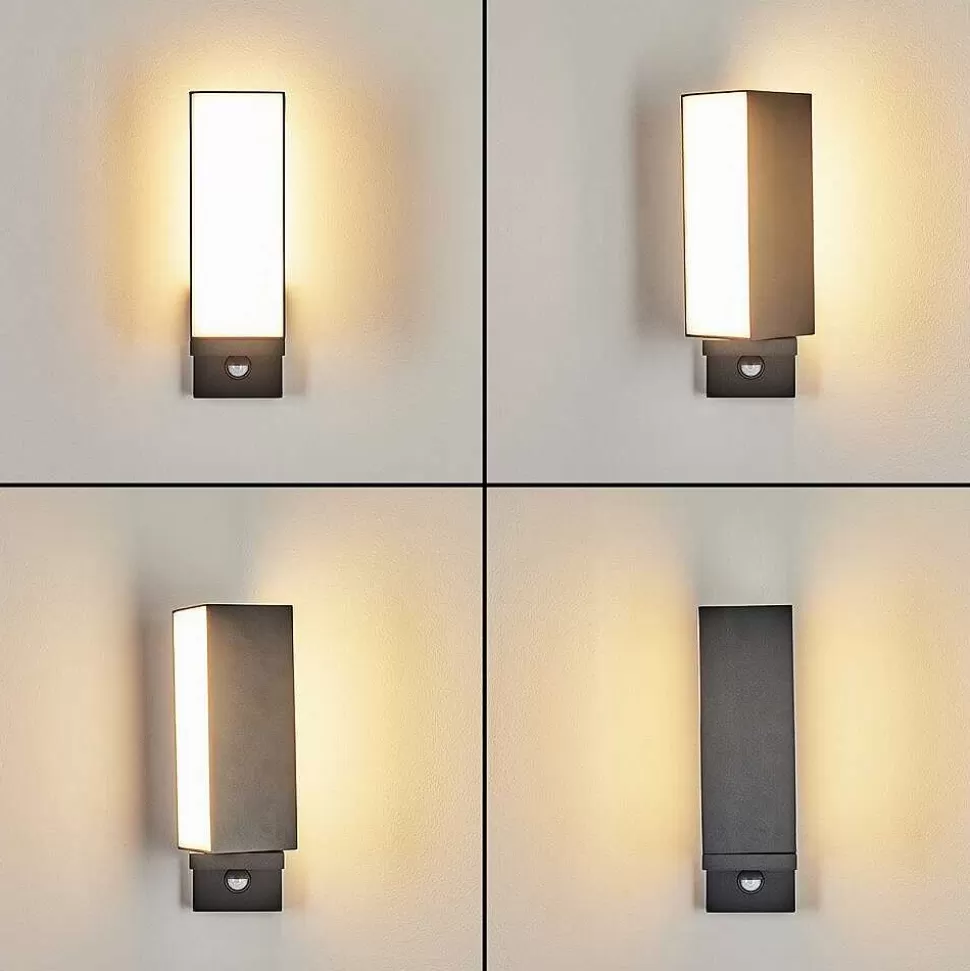 hofstein Appliques Extérieures>Applique Murale D'Exterieur Swanek Led Anthracite, 1 Lumiere, Detecteur De Mouvement