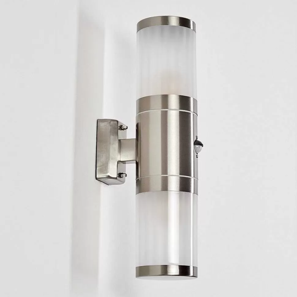 hofstein Lampes Extérieures Avec Detecteur>Applique Murale D'Exterieur Tolsona Acier Inoxydable, 2 Lumieres, Detecteur De Mouvement