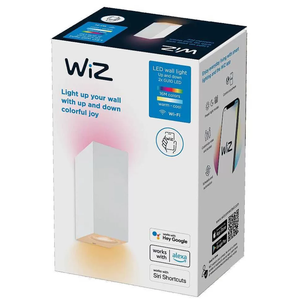 Luminaires Philips Wiz>Applique Murale Philips Wiz Up&Down Led Blanc, 2 Lumieres, Changeur De Couleurs