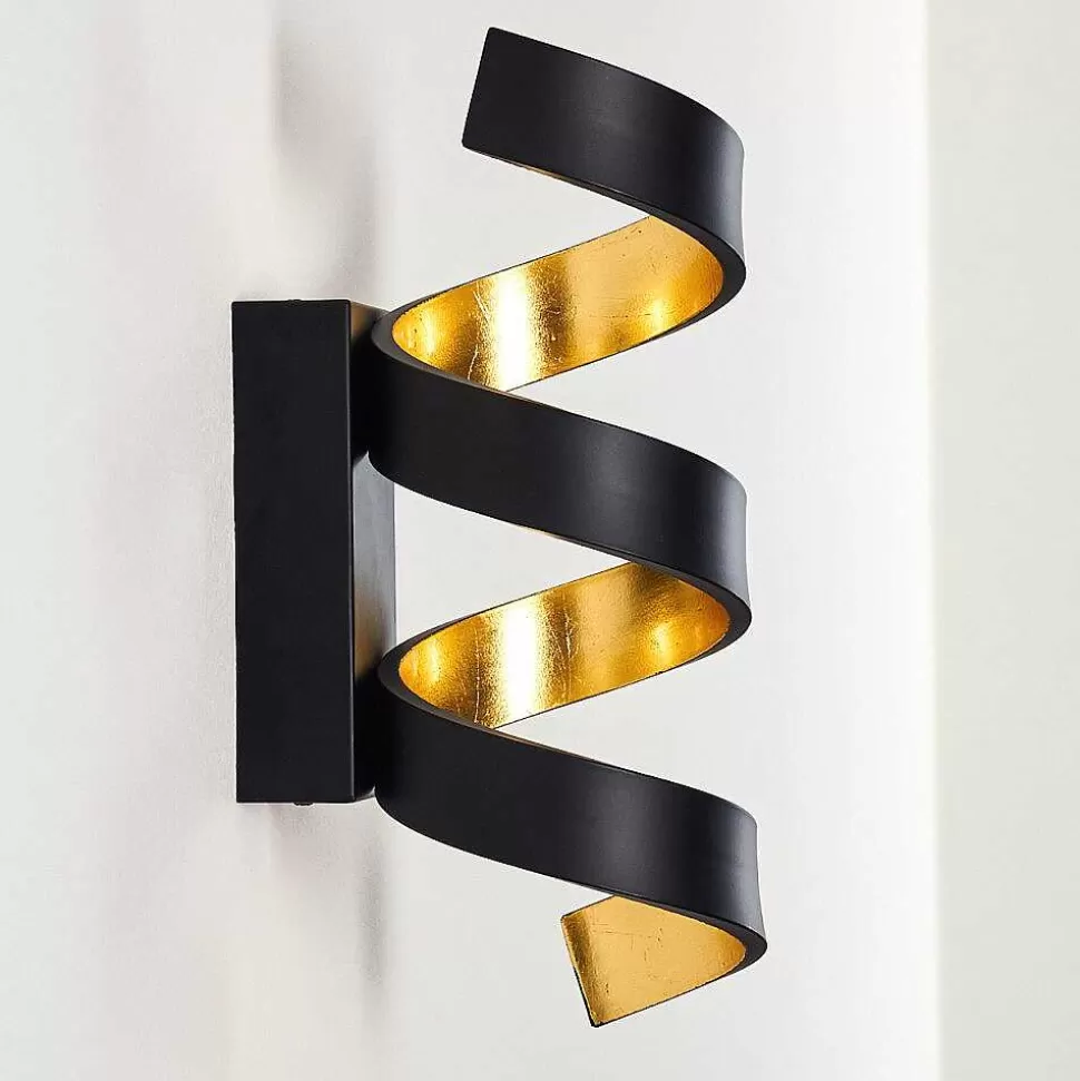 hofstein Appliques>Applique Murale Rezat Led Noir Dore, 1 Lumiere