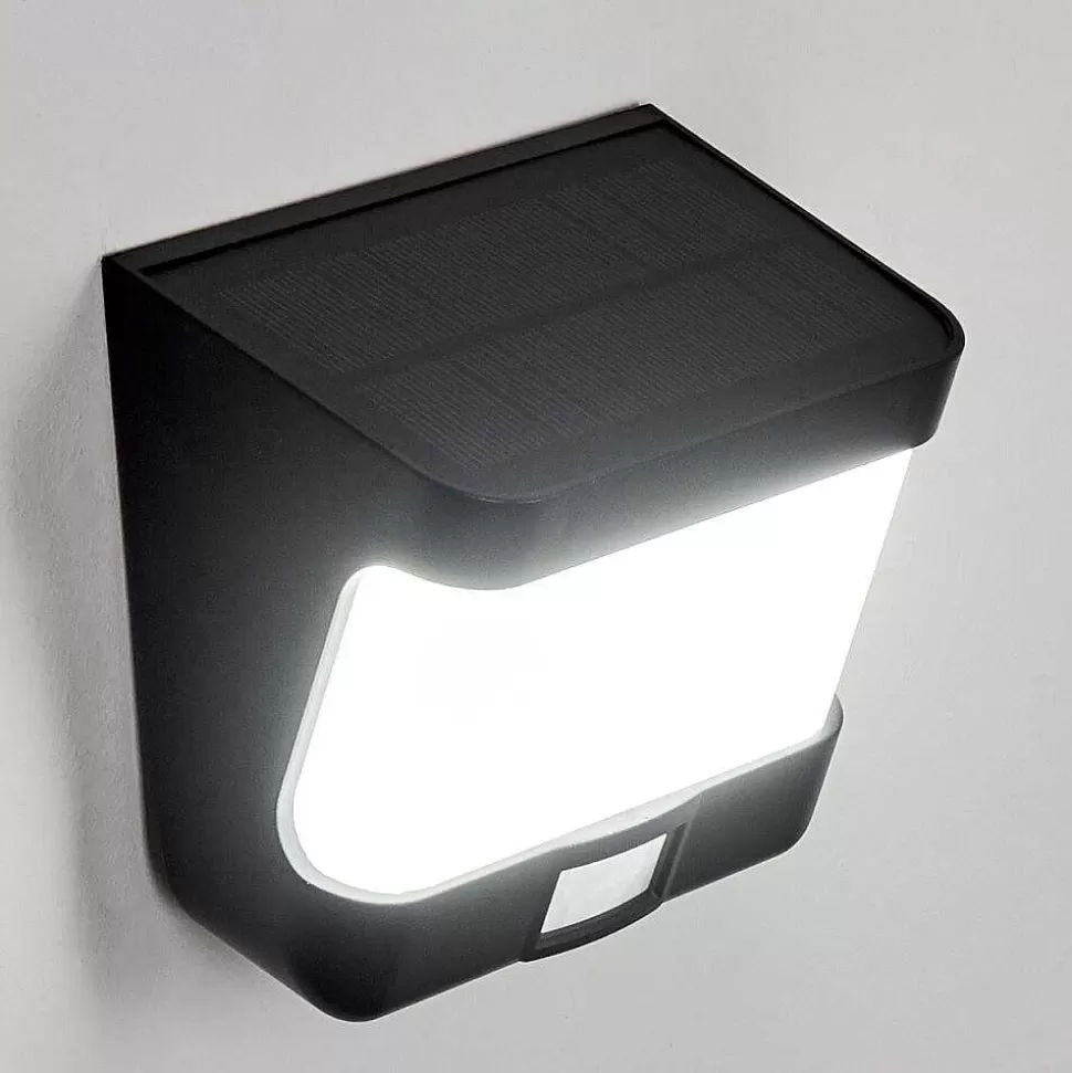 hofstein Lampes Extérieures Avec Detecteur>Applique Solaire Colchagua Led Noir, Blanc, 1 Lumiere, Detecteur De Mouvement