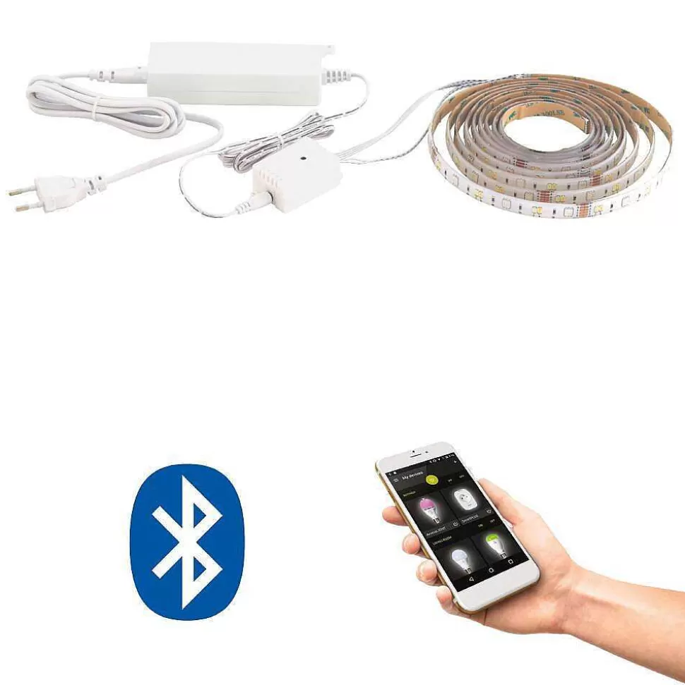 Luminaires Eglo Rubans Led>Bande Led Eglo Stripe-C Blanc, 1 Lumiere, Changeur De Couleurs