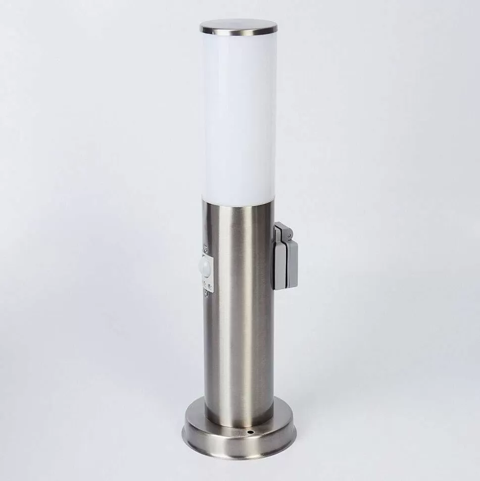 hofstein Lampes Extérieures Avec Detecteur>Borne Lumineuse Caserta Nickel Mat, 1 Lumiere, Detecteur De Mouvement