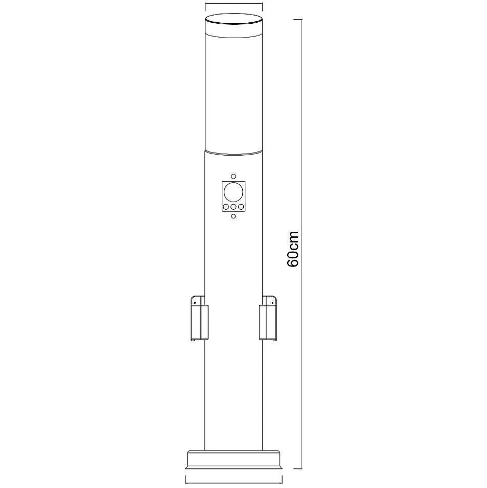 Luminaires Globo Lighting Luminaires Extérieurs Avec Prise>Borne Lumineuse Globo Boston Anthracite, 1 Lumiere, Detecteur De Mouvement