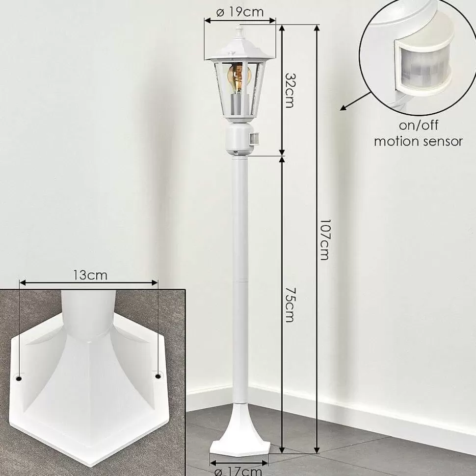 hofstein Lampes Extérieures Avec Detecteur>Borne Lumineuse Loria Blanc, 1 Lumiere, Detecteur De Mouvement