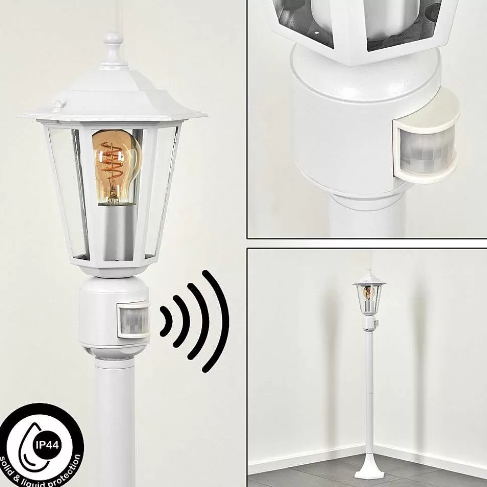 hofstein Lampes Extérieures Avec Detecteur>Borne Lumineuse Loria Blanc, 1 Lumiere, Detecteur De Mouvement