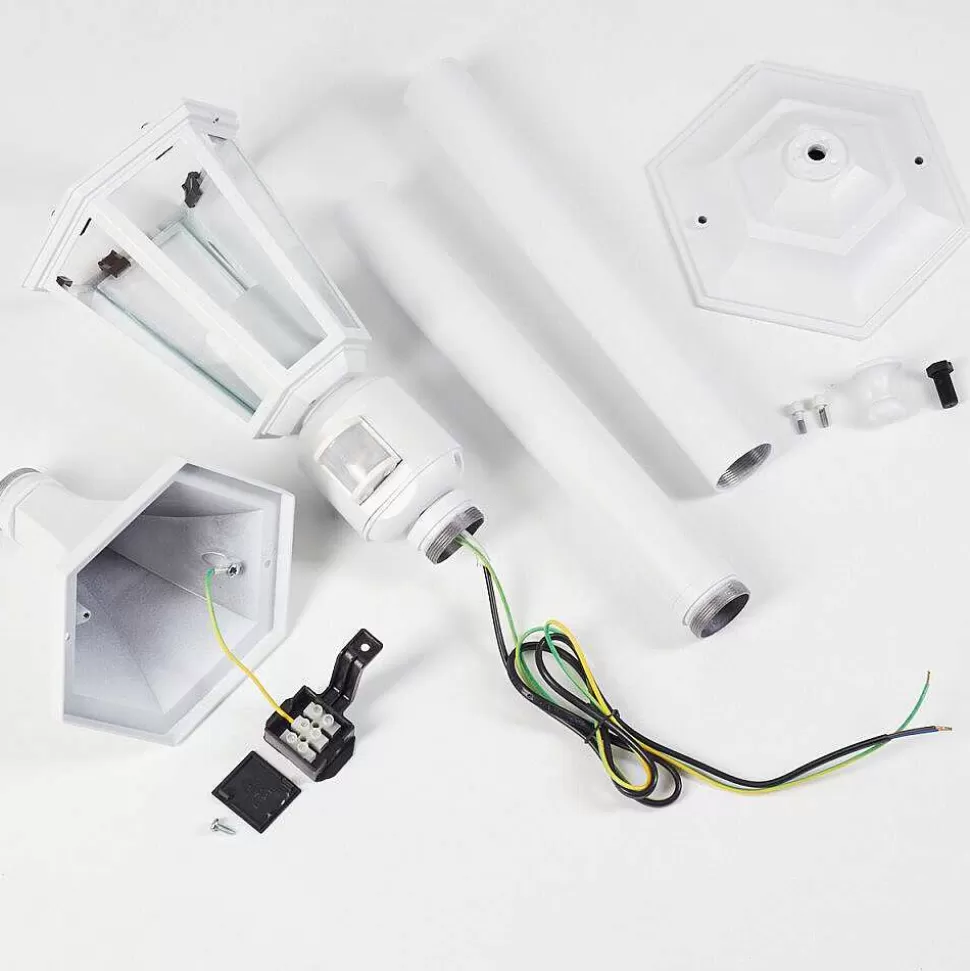 hofstein Lampes Extérieures Avec Detecteur>Borne Lumineuse Loria Blanc, 1 Lumiere, Detecteur De Mouvement