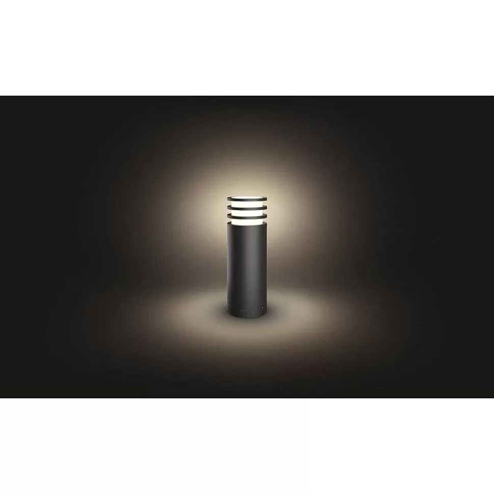 Luminaires Philips Luminaires Extérieurs Connectes>Borne Lumineuse Philips Hue White Lucca Led Anthracite, 1 Lumiere