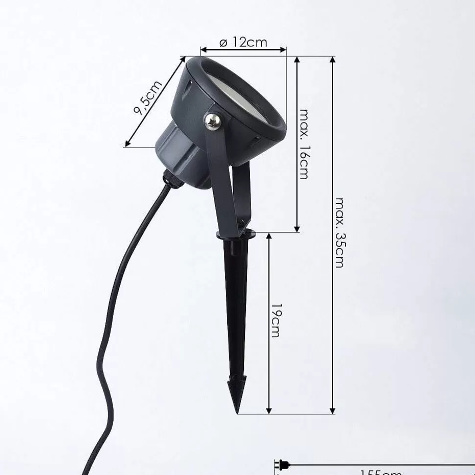 hofstein Spots Extérieurs>Borne Lumineuse Sempach Led Noir, 1 Lumiere, Changeur De Couleurs