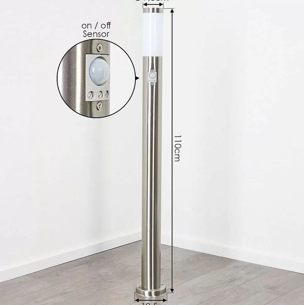 hofstein Lampes Extérieures Avec Detecteur>Borne Lumineuse Sessa Nickel Mat, 1 Lumiere, Detecteur De Mouvement
