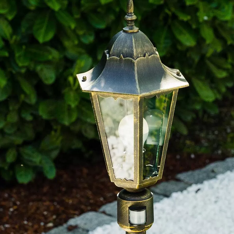 hofstein Lampes Extérieures Avec Detecteur>Lampadaire Exterieur Bristol Or, Laiton, 1 Lumiere, Detecteur De Mouvement