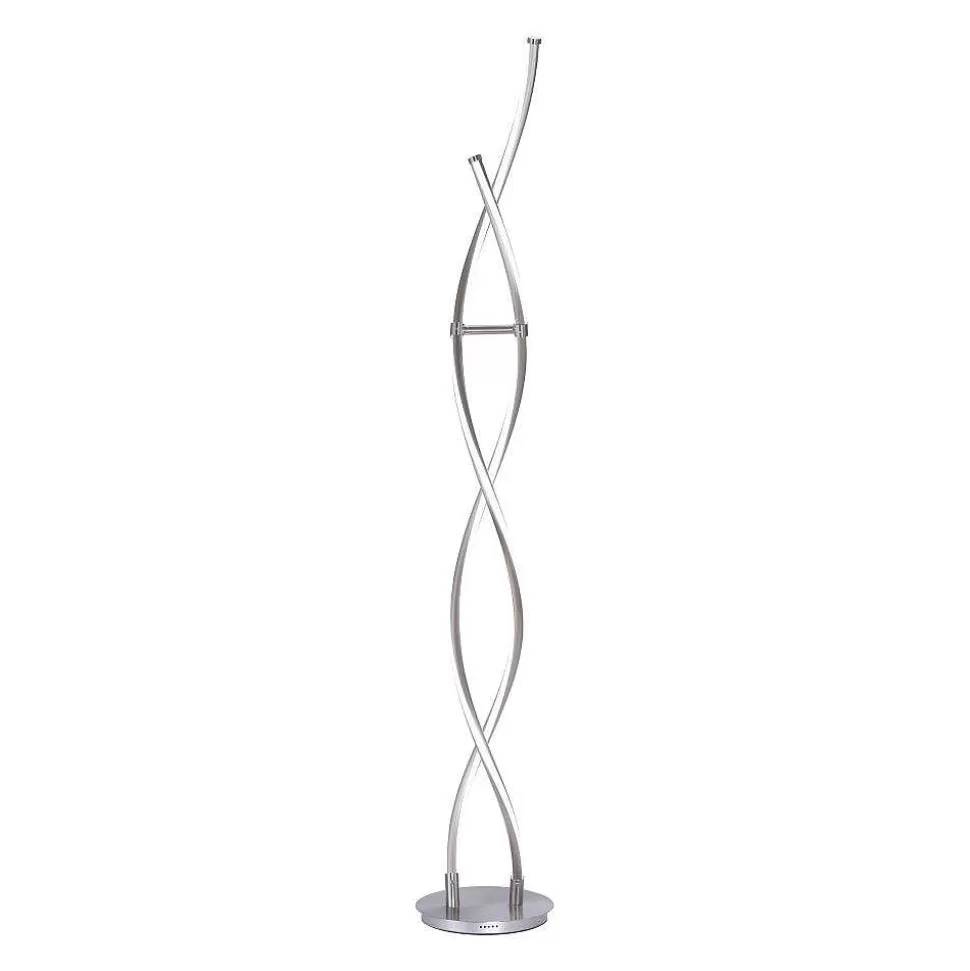 Paul Neuhaus Q-Serie Paul Neuhaus Q>Lampadaire Paul Neuhaus Q-Malina Led Acier Inoxydable, 2 Lumieres, Telecommandes